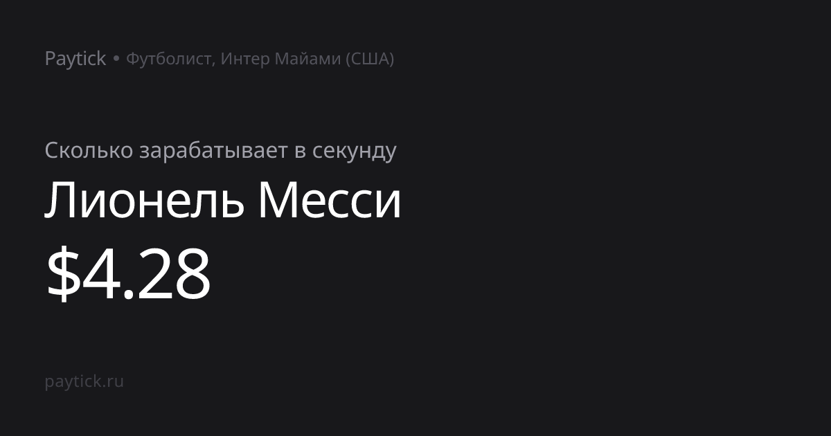 Сколько зарабатывает Лионель Месси в секунду — Lionel Messi | Paytick